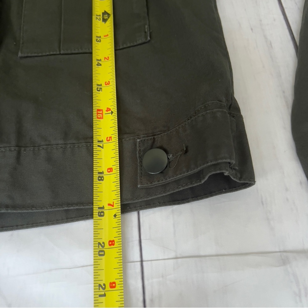 A New Day Green Cropped Button Down Cotton Jacket - SZ: Small - Picture 4 of 6